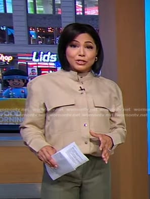 Stephanie's beige utility shirt on Good Morning America