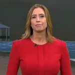 Stephanie Abrams’ red dress on CBS Mornings