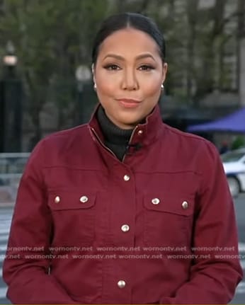 Stephanie’s red utility jacket on Good Morning America