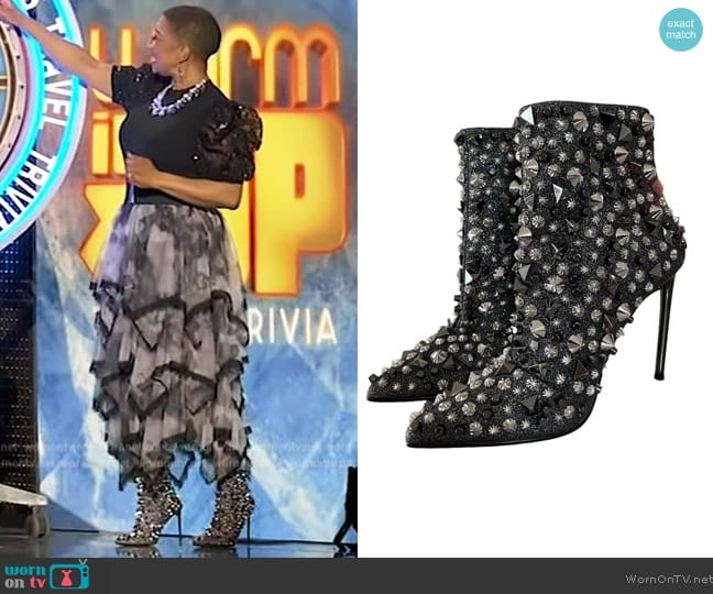 Steve Madden Rhinestone Jeweled Boots worn by Deja Vu on Live with Kelly and Mark