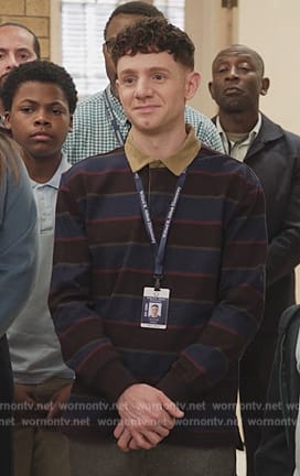 Jacob's striped rugby shirt on Abbott Elementary