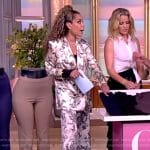 Sunny’s white floral print suit on The View