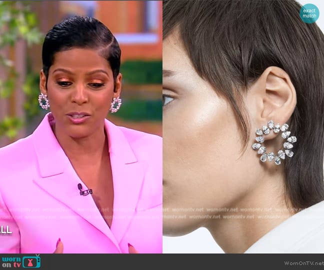  Millenia hoop earrings Swarovski worn by Tamron Hall on The View