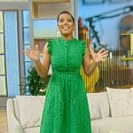 Tamron’s green lace dress on Tamron Hall Show