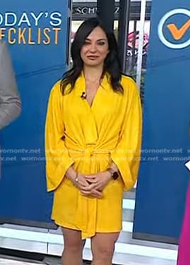 Dr. Tara Narula’s yellow tie front dress on Today