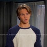 Tate’s blue colorblock baseball tee on Days of our Lives