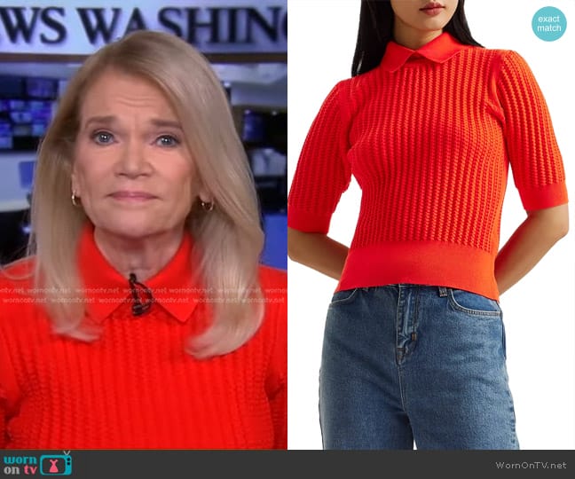 Ted Baker Morliee Crop Sweater worn by Martha Raddatz on Good Morning America