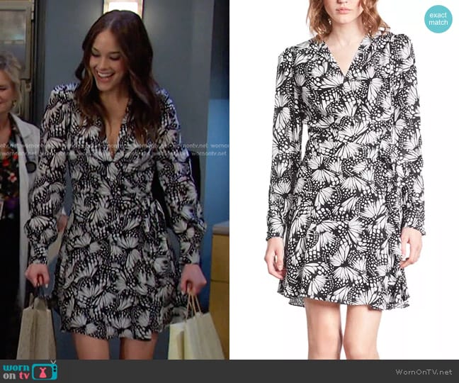 The Kooples Messy Butterfly Dress worn by Stephanie Johnson (Abigail Klein) on Days of our Lives