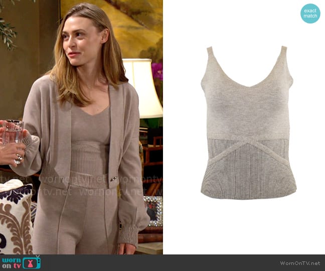 THEO The Label Nomia Banded Tank worn by Claire Grace (Hayley Erin) on The Young and the Restless