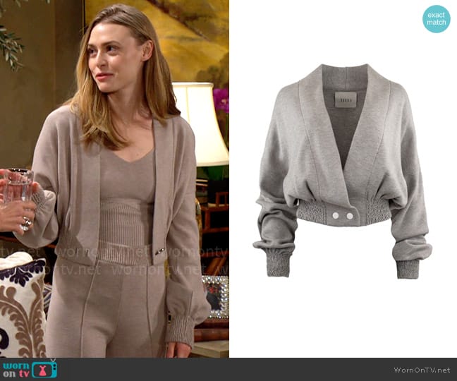 THEO The Label Nomia Cardigan worn by Claire Grace (Hayley Erin) on The Young and the Restless