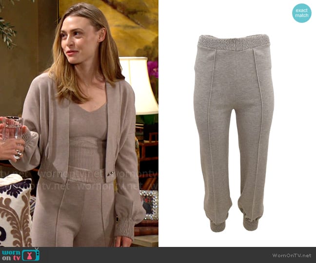 THEO The Label Nomia Track Pant worn by Claire Grace (Hayley Erin) on The Young and the Restless