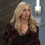 Theresa’s floral burnout blouse on Days of our Lives