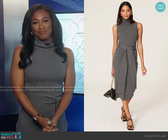 Toccin Knit Tie Front Turtleneck Dress worn by Brittany Bell on Good Morning America