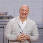 Tom Colicchio’s shawl collar cardigan on Good Morning America