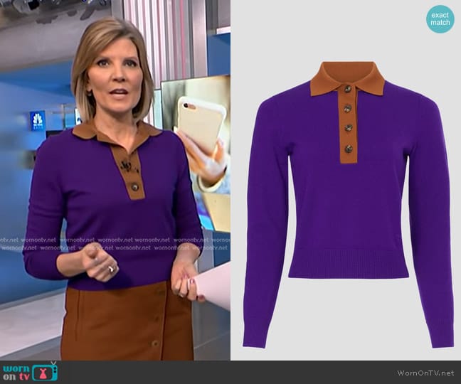 Tory Burch Wool Polo Sweater worn by Kate Snow on NBC News Daily