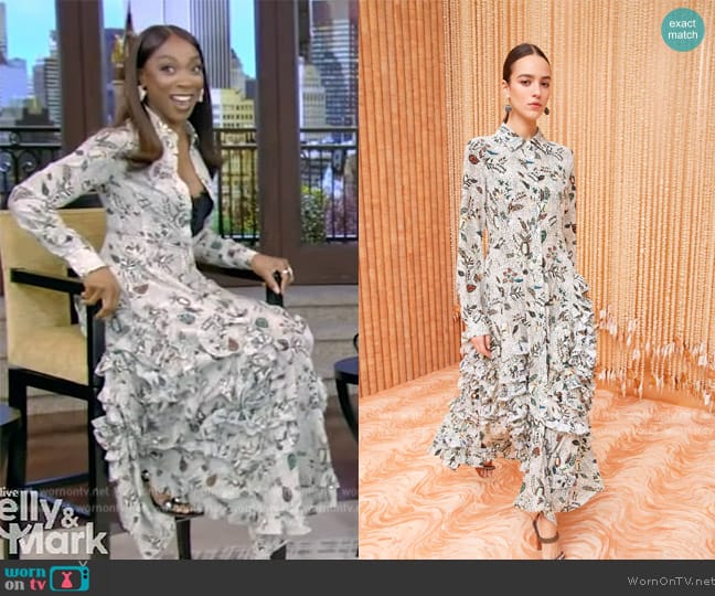 Ulla Johnson Gwen Dress worn by Ego Nwodim on Live with Kelly and Mark