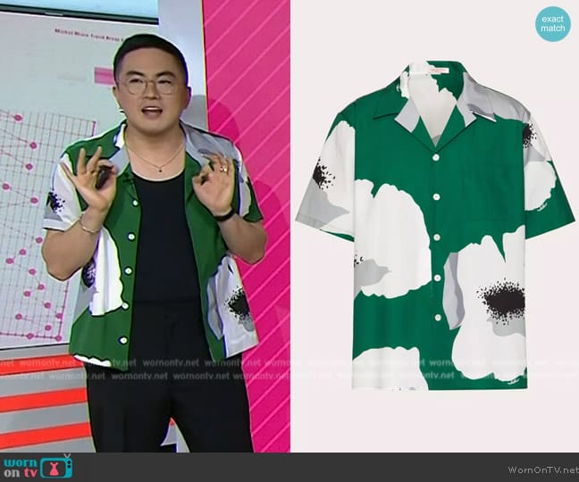 Valentino Cotton Poplin Bowling Shirt worn by Bowen Yang on Today