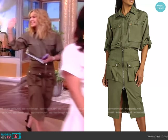 Veronica Beard Jada Silk Utility Shirt worn by Sara Haines on The View