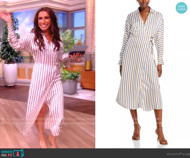 Veronica Beard Noor Striped Wrap Dress worn by Alyssa Farah Griffin on The View