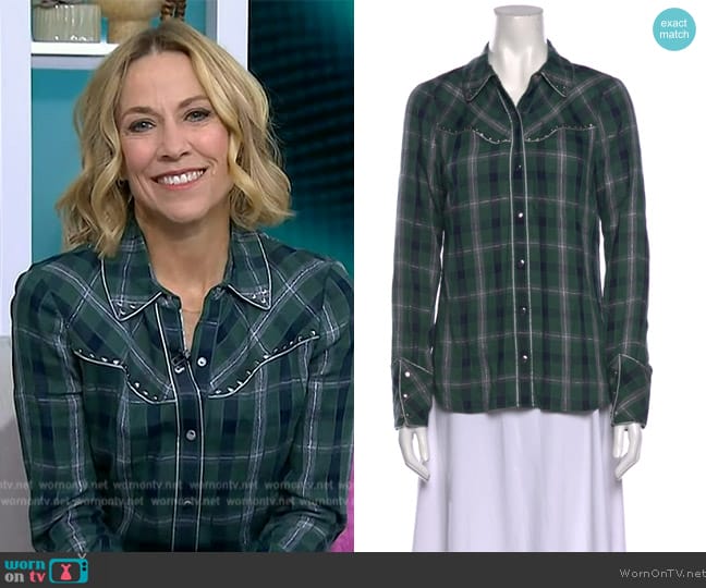 Veronica Beard Plaid Top worn by Sheryl Crow on Today