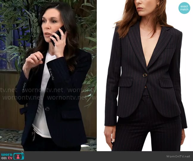 Veronica Beard Tyra Jacket worn by Anna Devane (Finola Hughes) on General Hospital