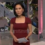 Vicky’s burgundy square neck dress on NBC News Daily