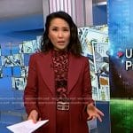 Vicky’s leopard top and red suit on NBC News Daily