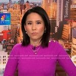 Vicky’s purple button shoulder sweater on NBC News Daily