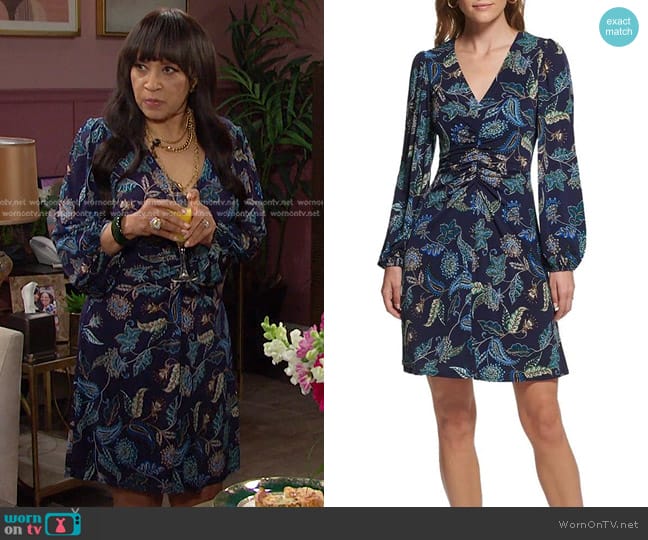 Vince Camuto Printed Short Mini Dress worn by Paulina Price (Jackée Harry) on Days of our Lives