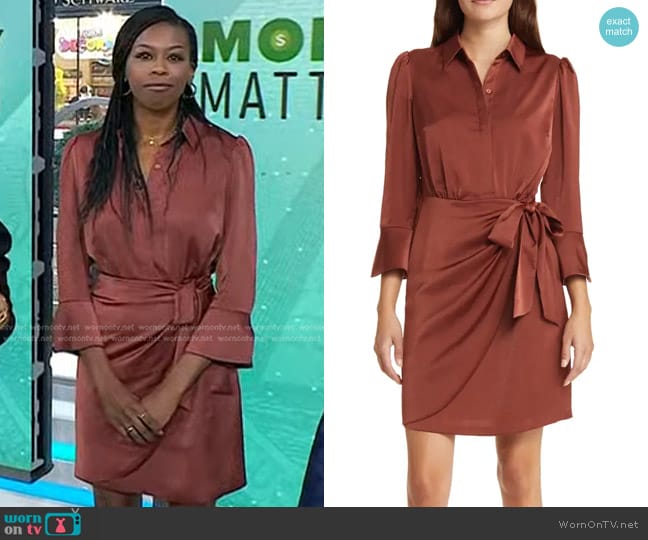 Vince Camuto Satin Shirtdress worn by Brittany Jones-Cooper on Today