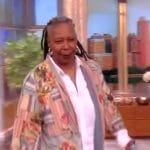 Whoopi’s patchwork cardigan on The View