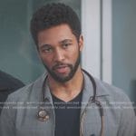 Winston’s grey plaid zip jacket on Greys Anatomy