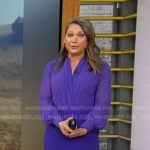 Ginger's purple wrap blouse and pencil skirt on Good Morning America
