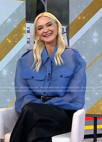 Zanna Roberts Rassi's blue sheer oversized shirt on Today