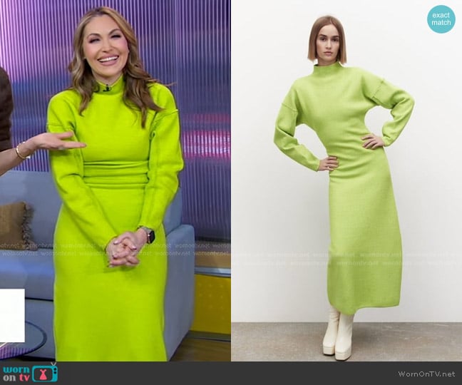 Zara Mock Neck Knit Dress worn by Lori Bergamotto on Good Morning America