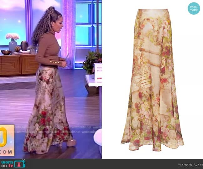 Zimmermann Luminosity silk organza maxi skirt worn by Sunny Hostin on The View