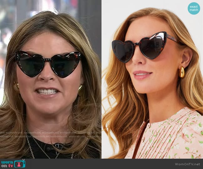 A.J. Morgan Heart Sunglasses worn by Jenna Bush Hager on Today