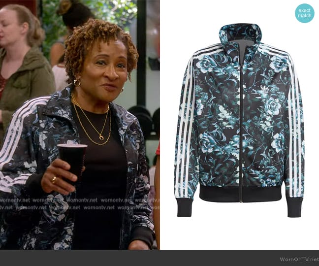 Lucretia’s floral print track jacket on The Upshaws