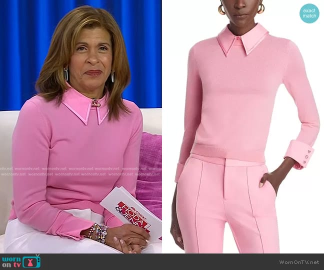 Alice + Olivia Porla Collared Sweater worn by Hoda Kotb on Today