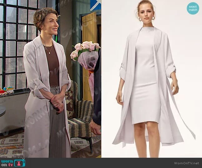 Babaton at Aritzia New Kahlo Robe worn by Sarah Horton (Linsey Godfrey) on Days of our Lives