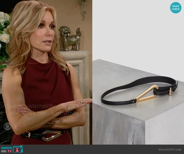 Bcbgmaxazria Faux Leather Pullback Belt worn by Lauren Fenmore (Tracey Bregman) on The Bold and the Beautiful