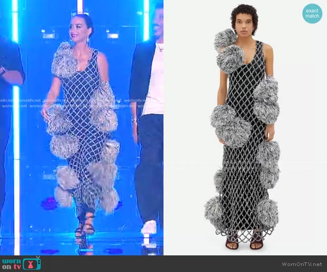 Katy Perry’s crochet pom pom dress on American Idol