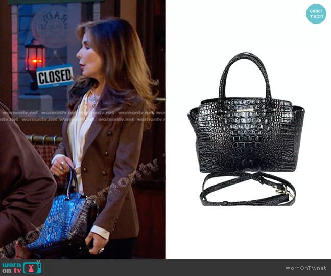 Brahmin Nadia Croc Embossed Satchel Bag worn by Kate Roberts (Lauren Koslow) on Days of our Lives