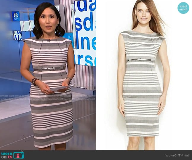 Calvin Klein Belt Sleeveless Shift Dress worn by Vicky Nguyen on NBC News Daily