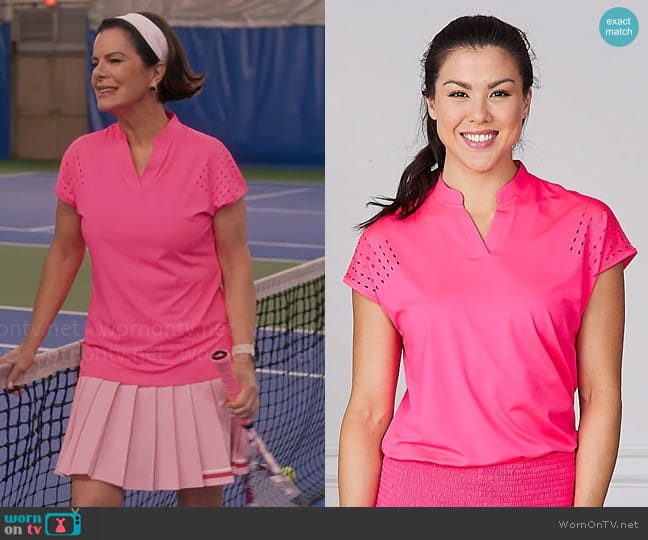 Catch + Club Cut Out Tee in Hot Pink worn by Margaret Wright (Marcia Gay Harden) on So Help Me Todd