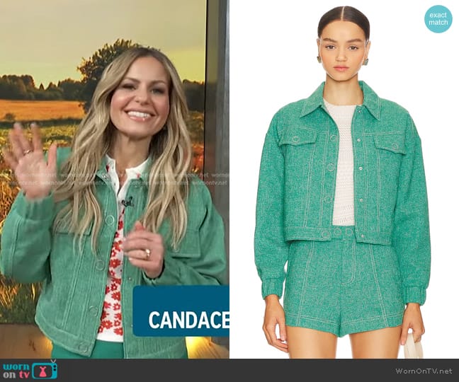 WornOnTV: Candace Cameron Bure’s floral top and green jacket on Access ...