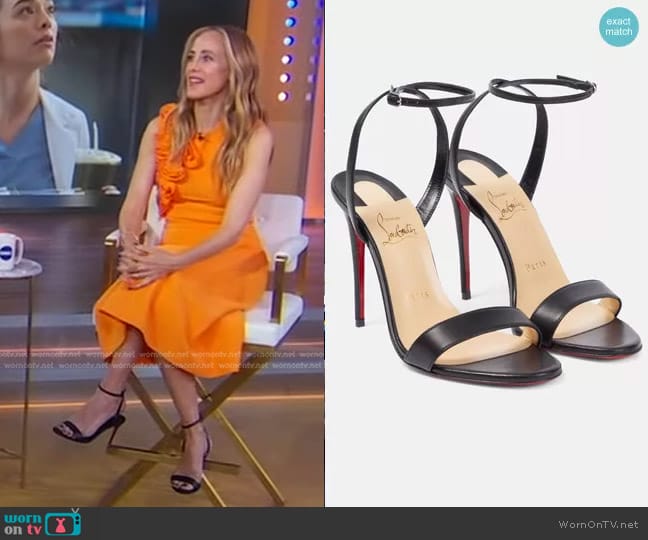 Christian Louboutin Loubigirl leather sandals worn by Kim Raver on Good Morning America