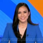 Christiane Cordero’s blue open jacket on Good Morning America