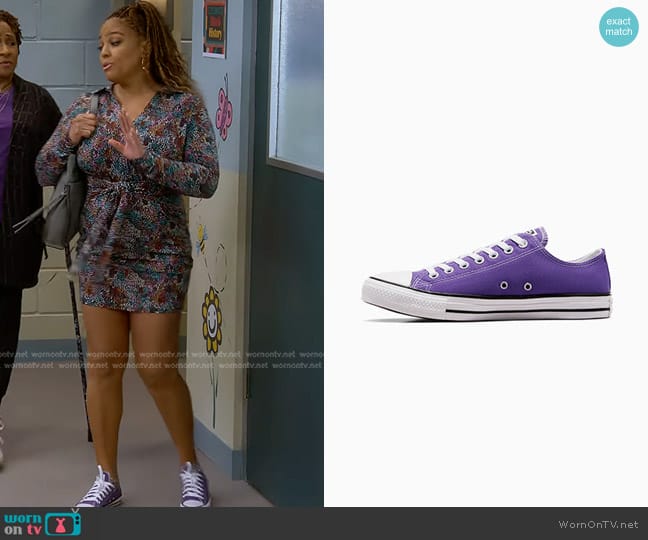 Converse Chuck Taylor All Star Canvas in Electric Purple worn by Regina Upshaw (Kim Fields) on The Upshaws