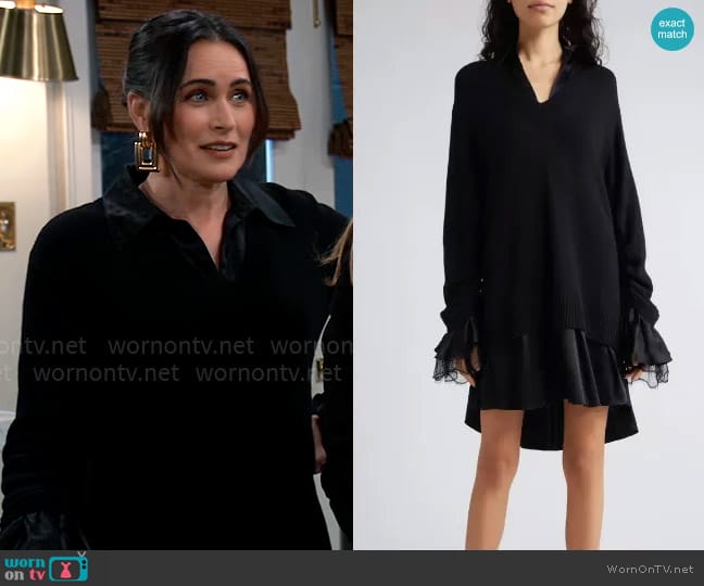 Cinq a Sept Atlas Santina Mixed Media Long Sleeve Sweater Dress worn by Lois Cerullo (Rena Sofer) on General Hospital